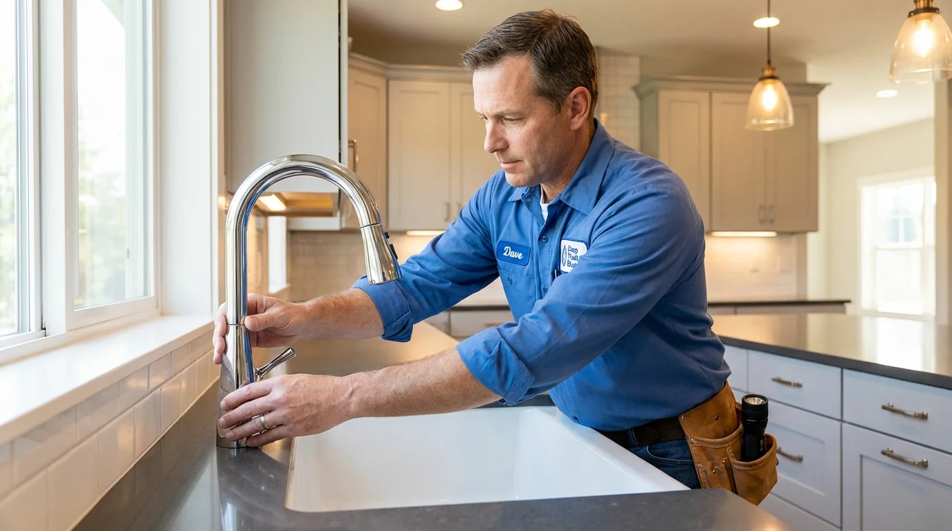 Kitchen faucet installation by Johns Plumbing LLC in Mystic