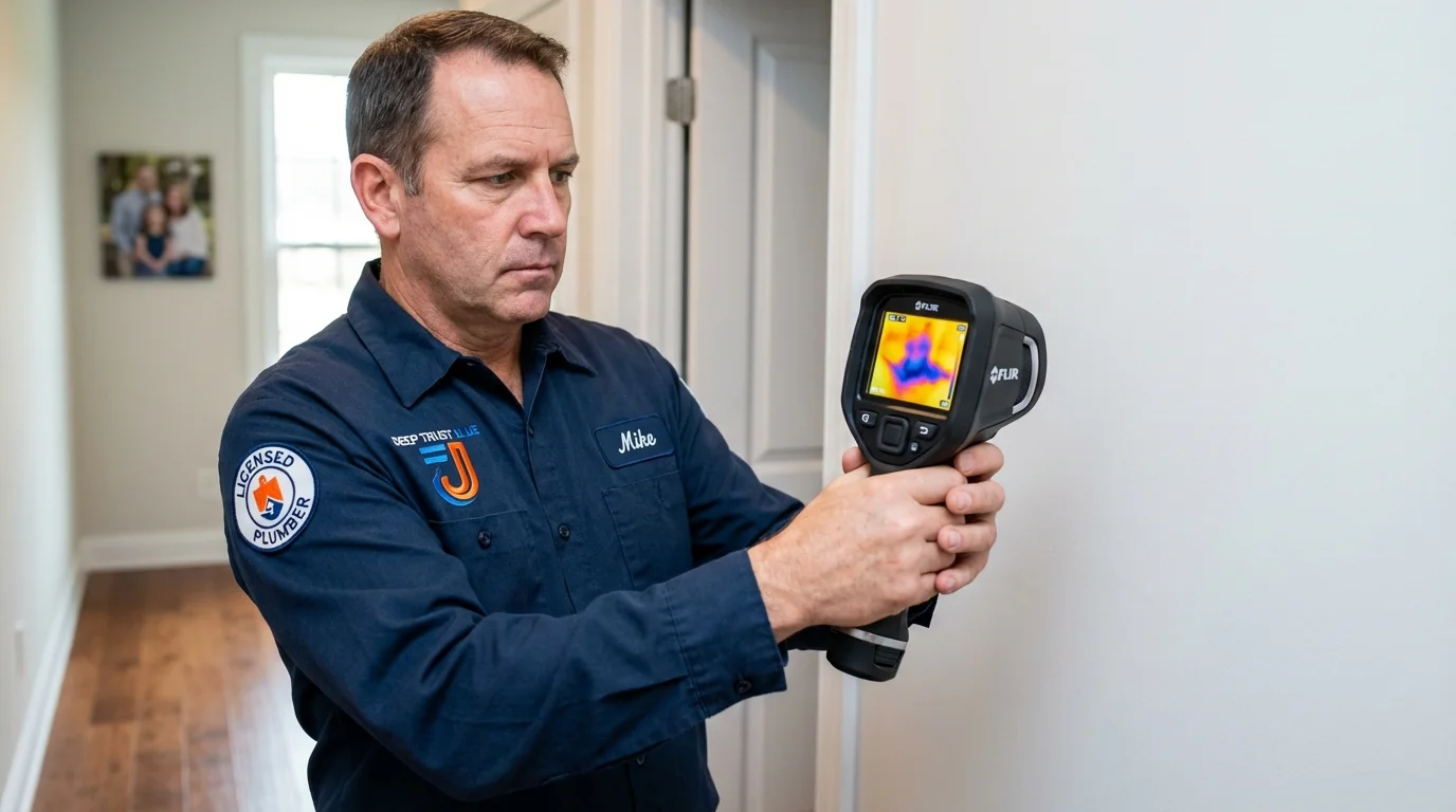 Thermal imaging leak detection by Johns Plumbing LLC in Mystic